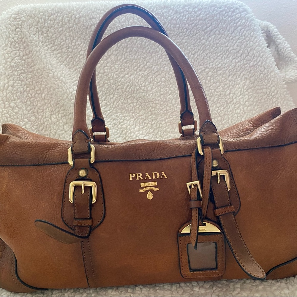 Prada Brown Leather Tote Bag